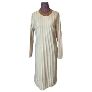 Madewell Sz M Wool Blend Midi Sweater Dress NEW Two Tone